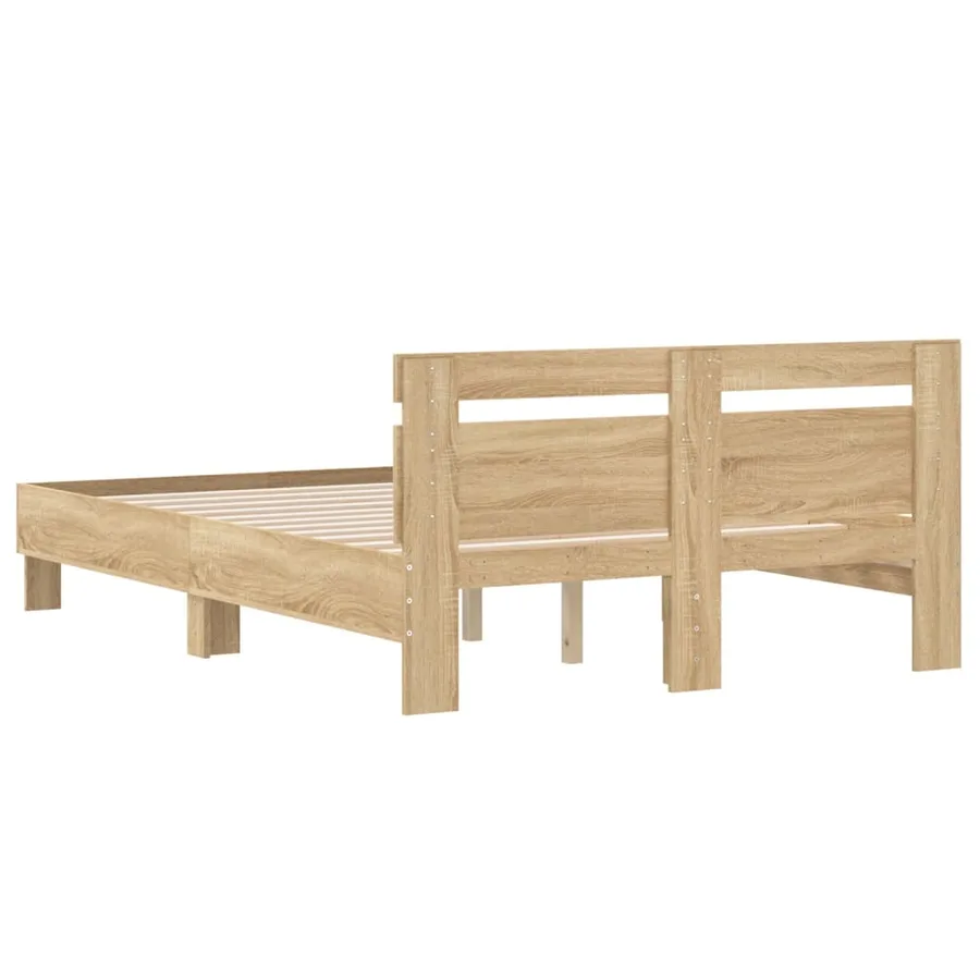 Cadre de lit sans matelas chêne sonoma 135x190 cm - 7