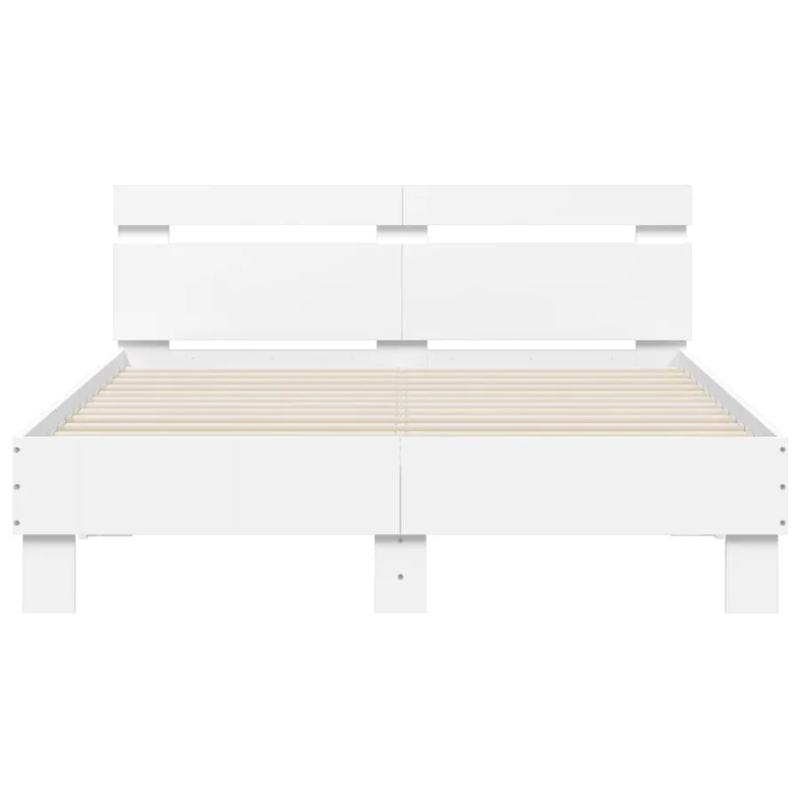 Cadre de lit sans matelas blanc 135x190 cm - 5