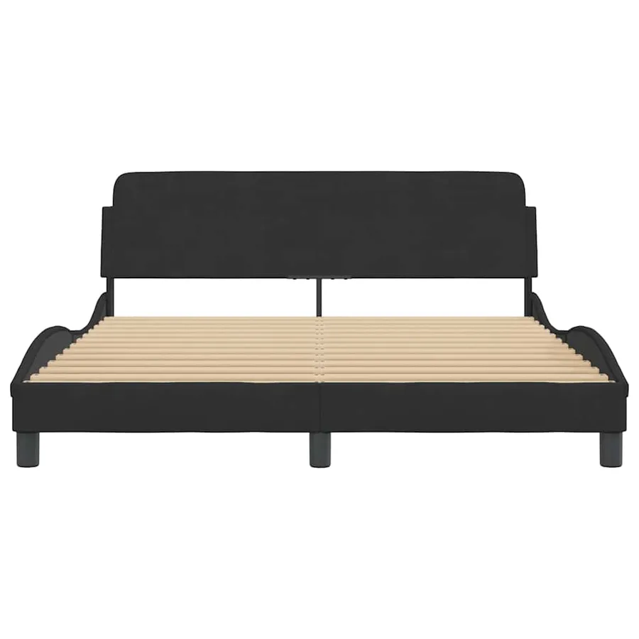 Cadre de lit Dover noir 160x200 cm velours - 4