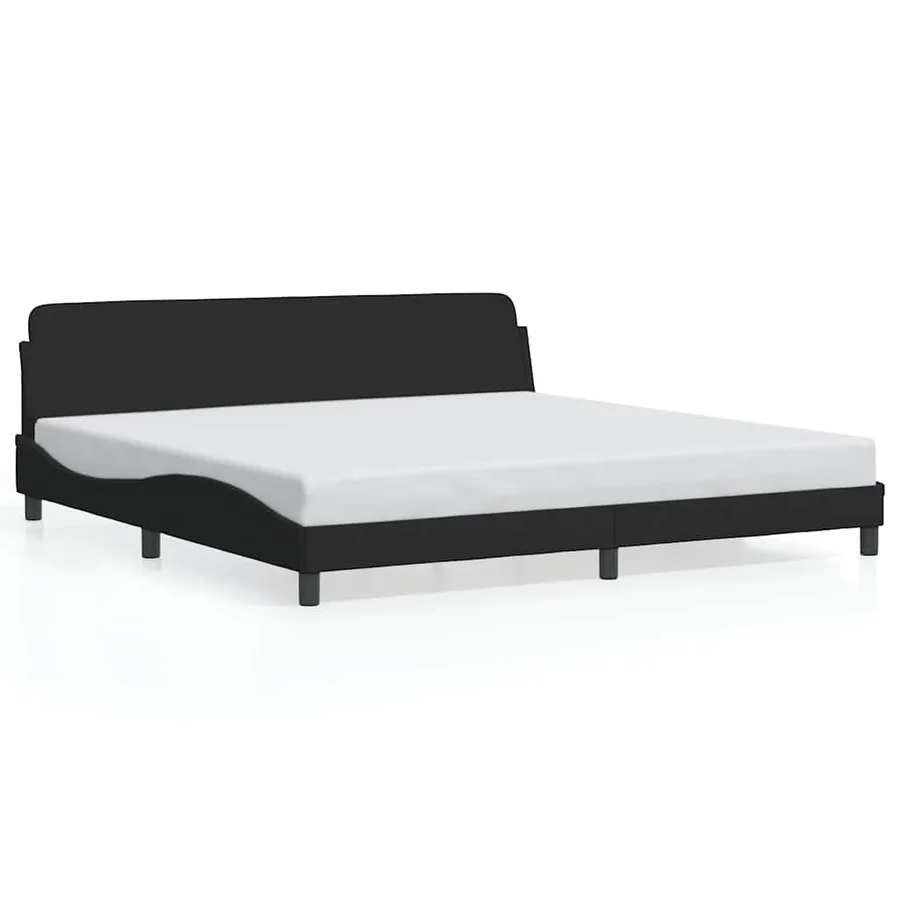 Cadre de lit Dover noir 200x200 cm velours - 2