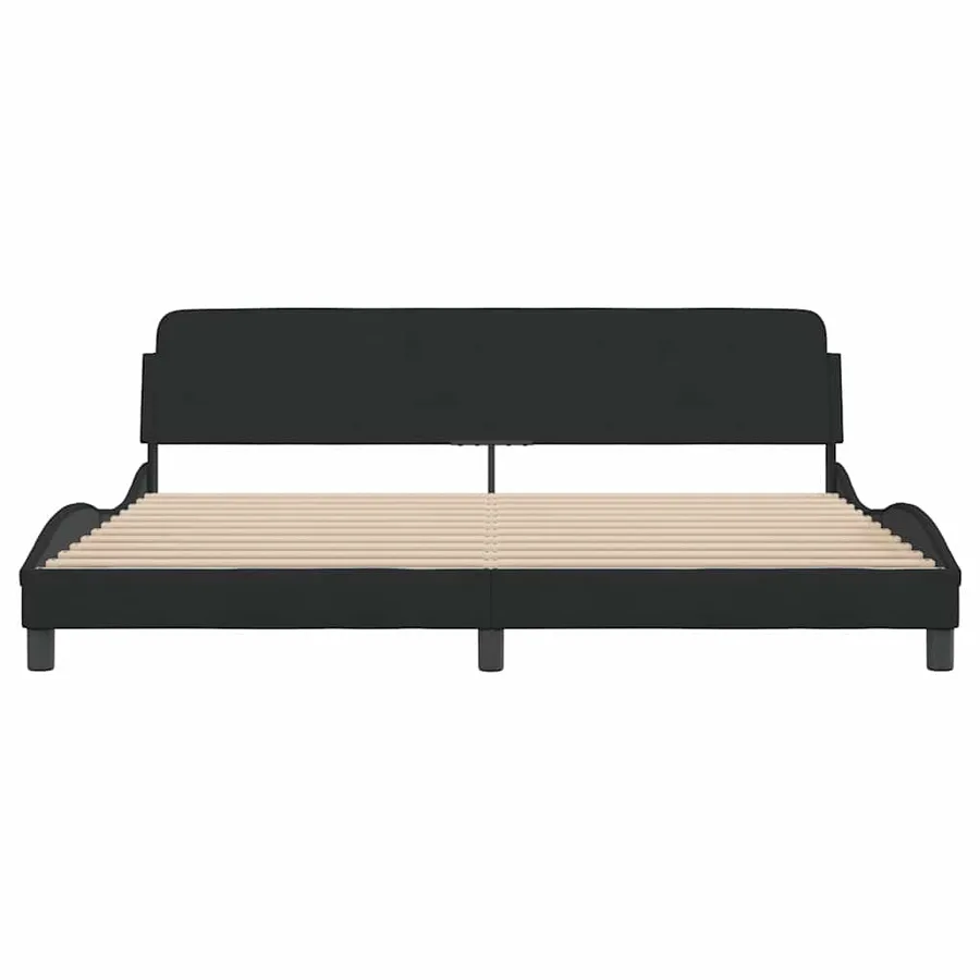 Cadre de lit Dover noir 200x200 cm velours - 4