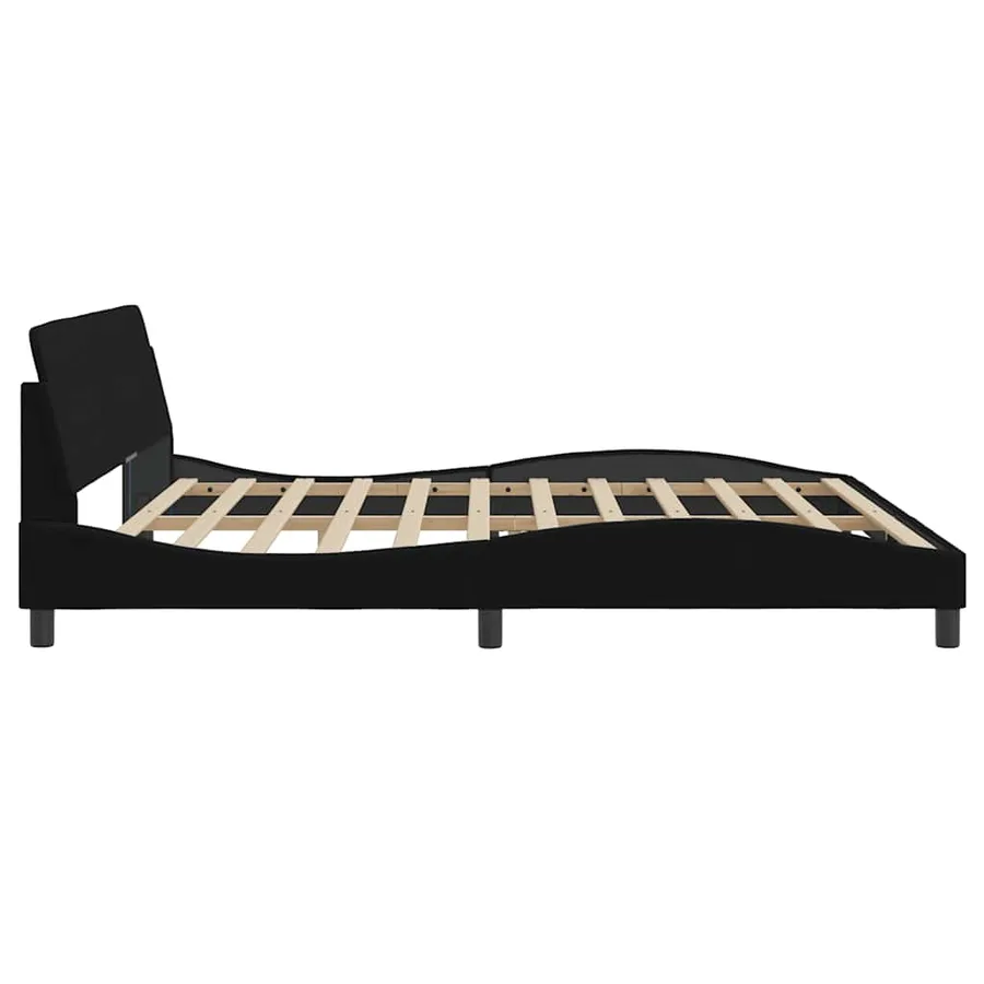 Cadre de lit Dover noir 200x200 cm velours - 5
