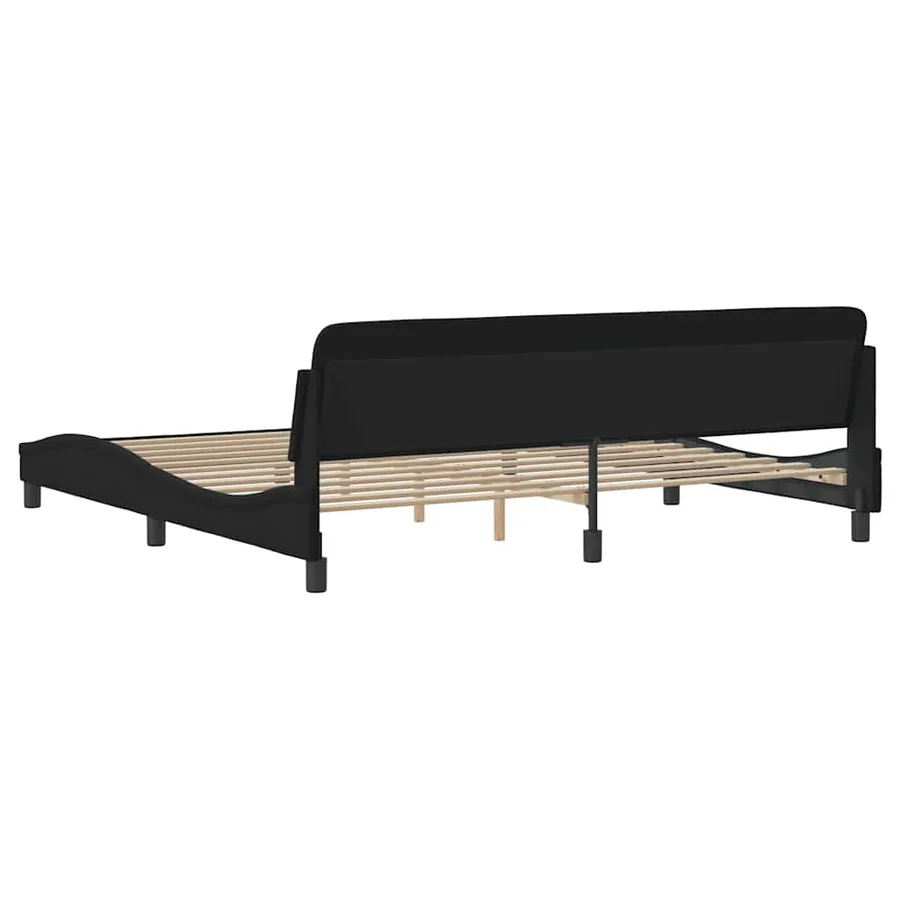 Cadre de lit Dover noir 200x200 cm velours - 6