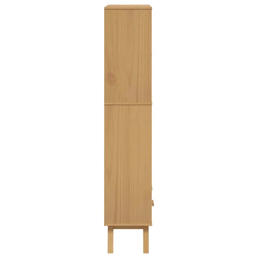 Bibliothèque à 4 niveaux OLDEN marron bois de pin massif - 8