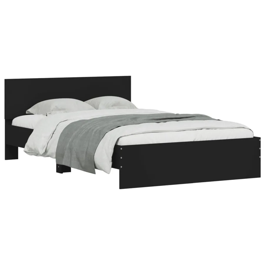 Cadre de lit sans matelas noir 120x190 cm - 3