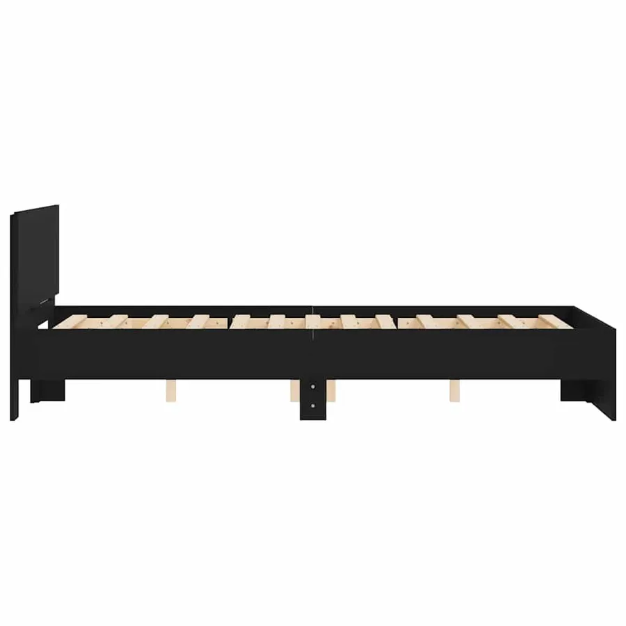 Cadre de lit sans matelas noir 120x190 cm - 6