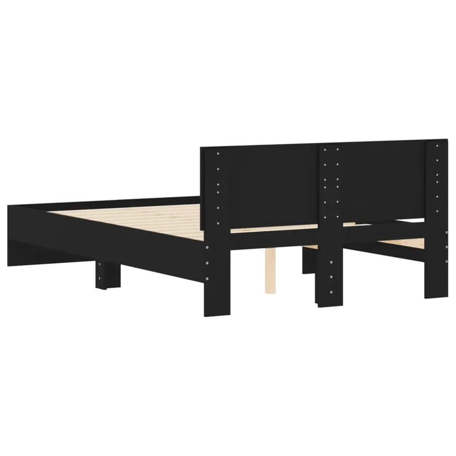 Cadre de lit sans matelas noir 120x190 cm - 7
