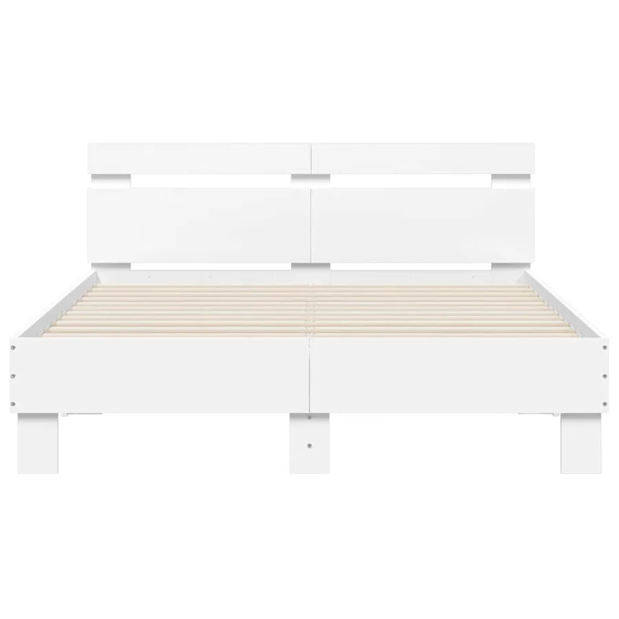 Cadre de lit sans matelas blanc 120x190 cm - 5