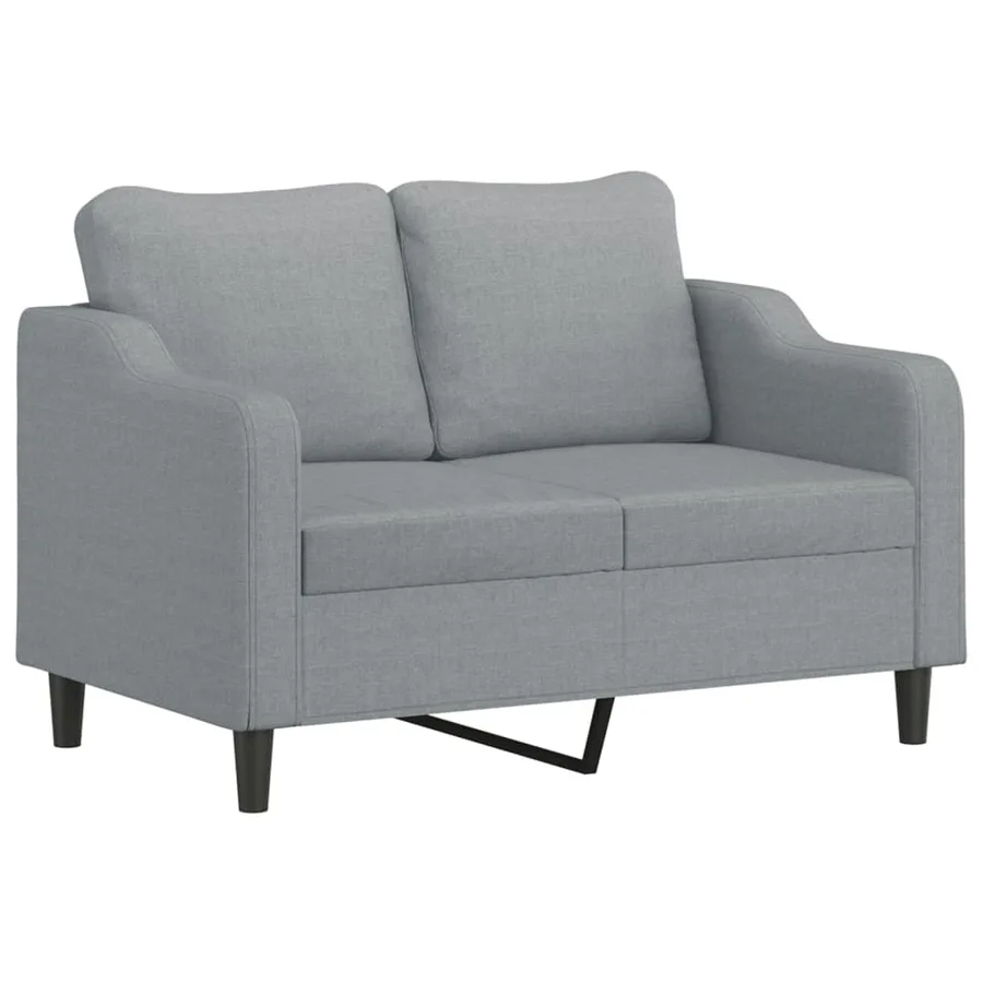 Canapé à 2 places Gris clair 120 cm Tissu - 2