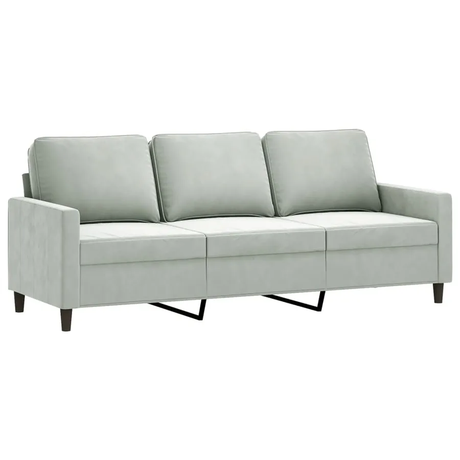 Ensemble de canapés 4 pcs gris clair velours - 5