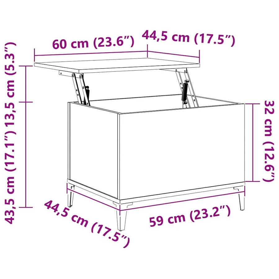 Table basse Blanc 60x44,5x45 cm Bois d'ingénierie - 10