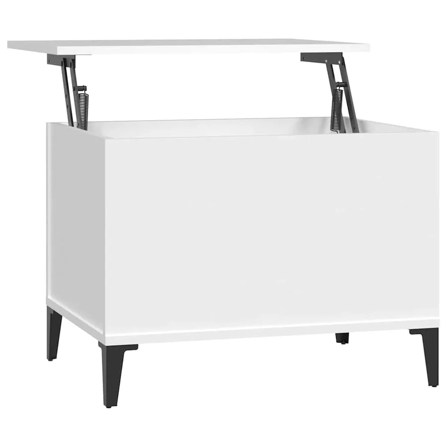 Table basse Blanc 60x44,5x45 cm Bois d'ingénierie - 2