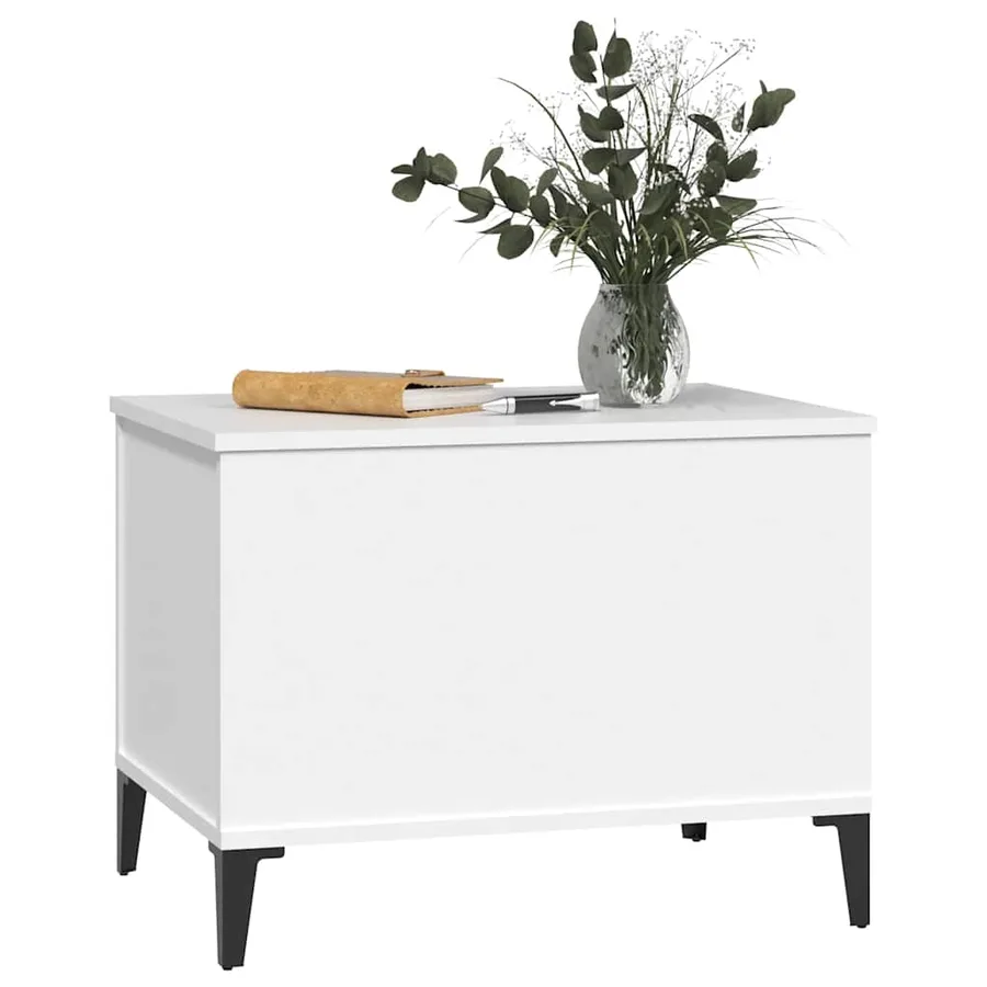 Table basse Blanc 60x44,5x45 cm Bois d'ingénierie - 7