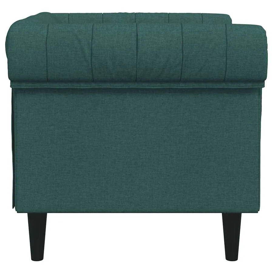 Fauteuil Chesterfield vert foncé tissu - 5