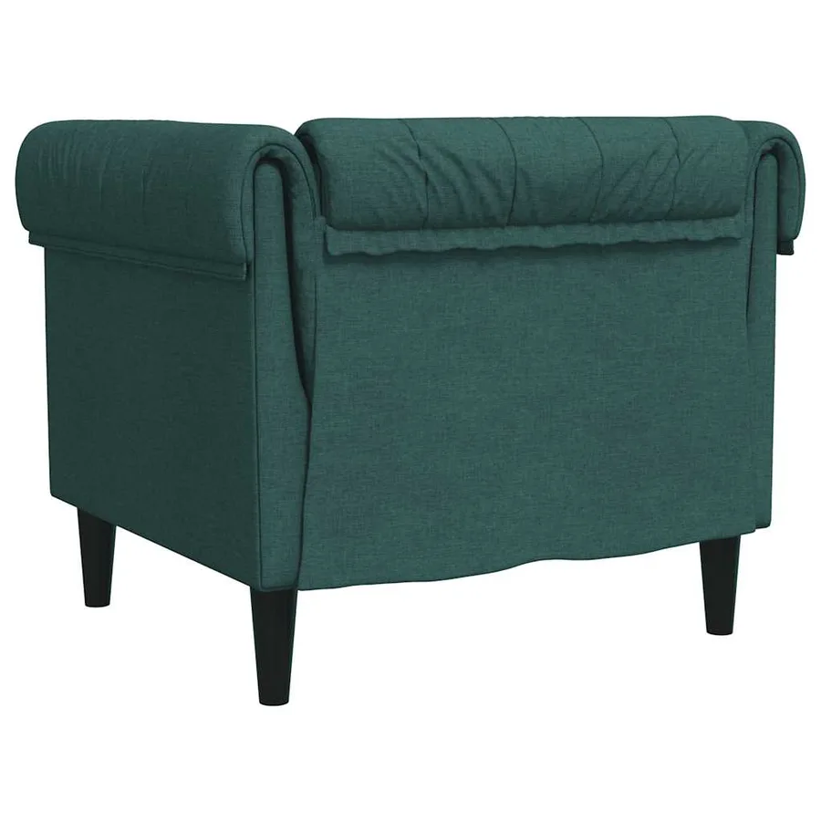Fauteuil Chesterfield vert foncé tissu - 6