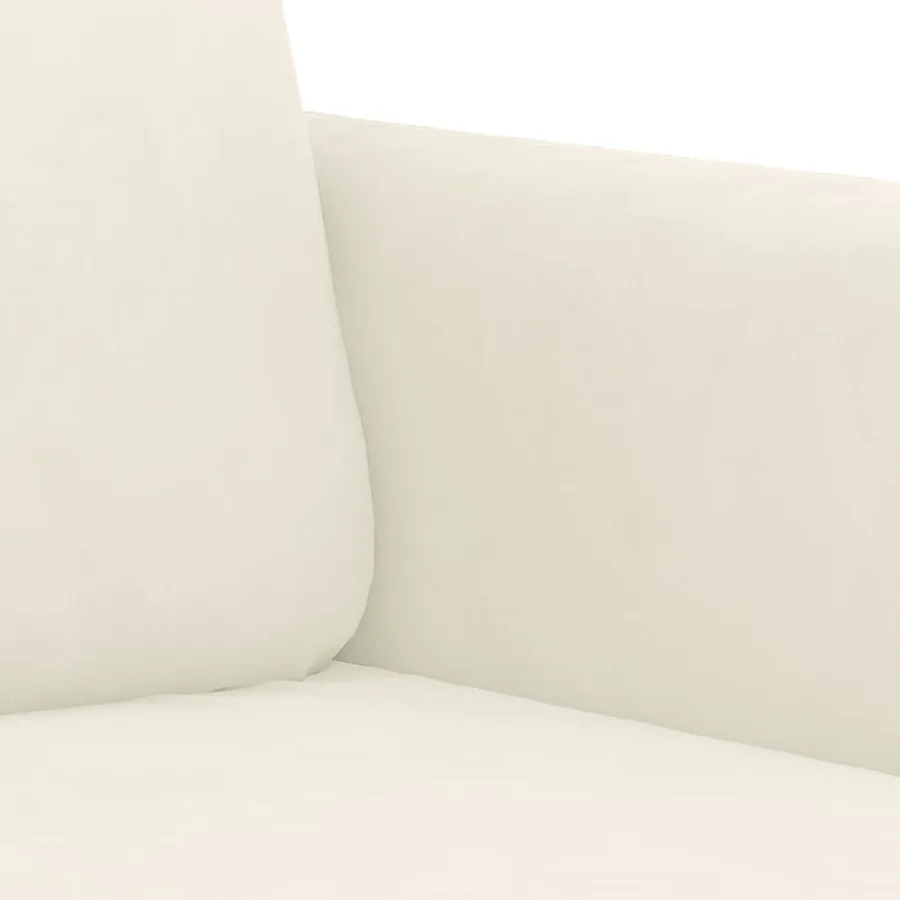 Ensemble de canapés 2 pcs avec coussins crème velours - 6