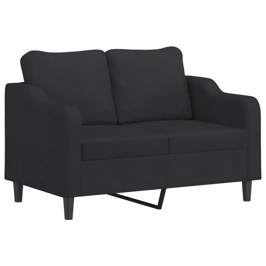 Ensemble de canapés 2 pcs avec coussins noir tissu - 3