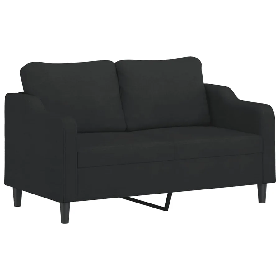 Ensemble de canapés 2 pcs avec coussins noir tissu - 4