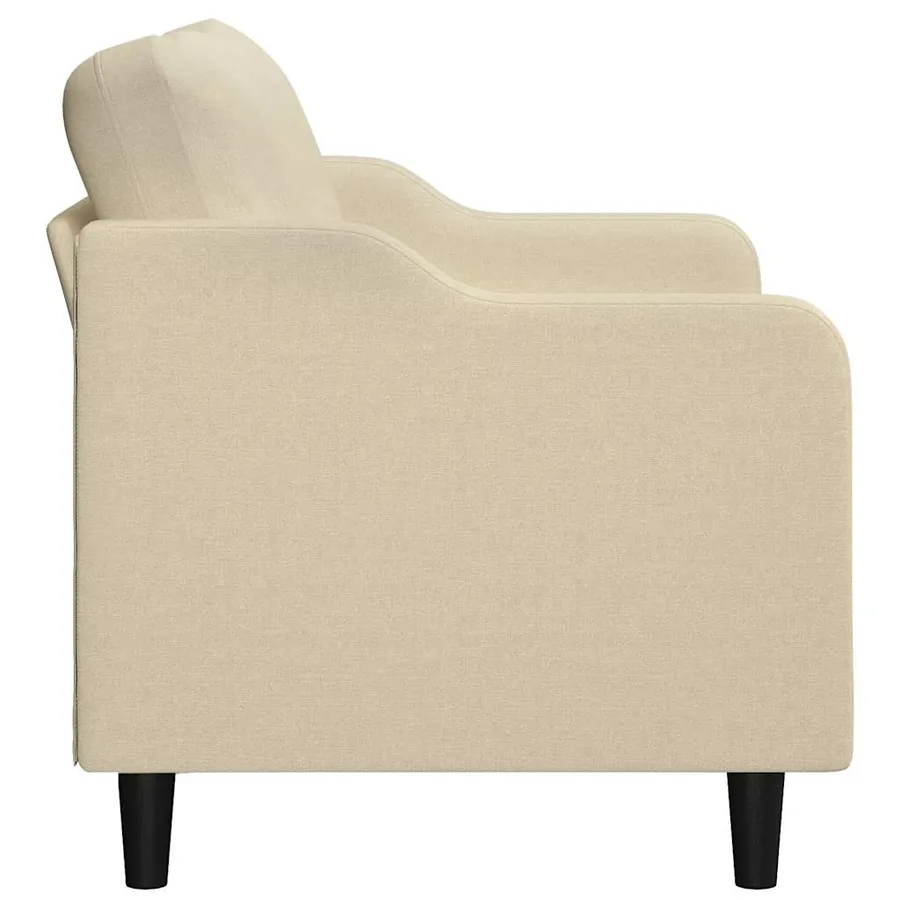 Canapé à 2 places Crème 120 cm Tissu - 4