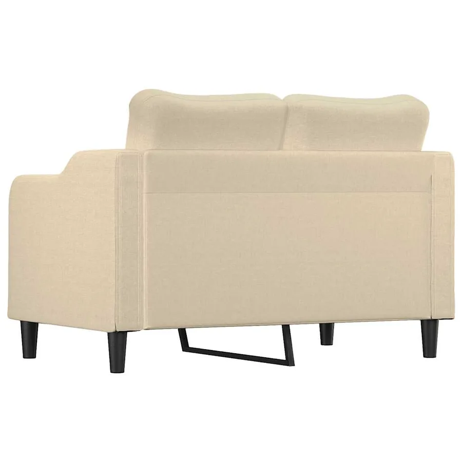 Canapé à 2 places Crème 120 cm Tissu - 5
