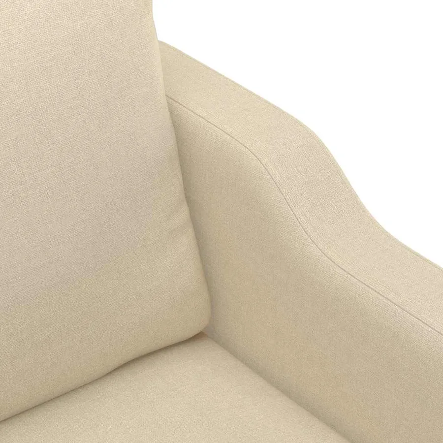 Canapé à 2 places Crème 120 cm Tissu - 6