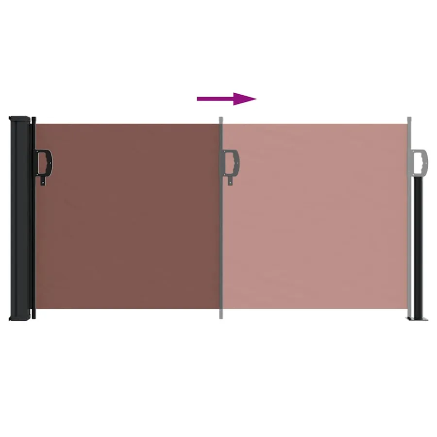 Auvent latéral rétractable marron 100x500 cm - 5