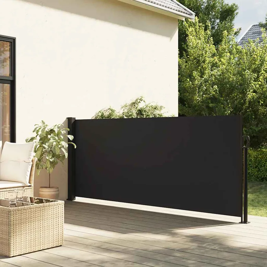 Auvent latéral rétractable noir 117x300 cm