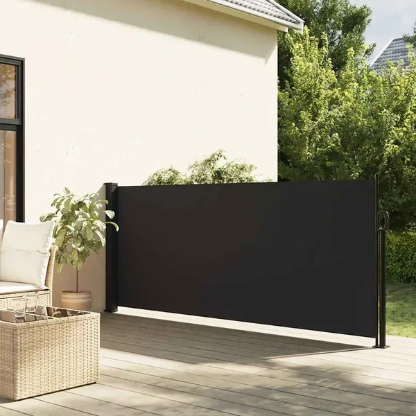 Auvent latéral rétractable noir 100x300 cm