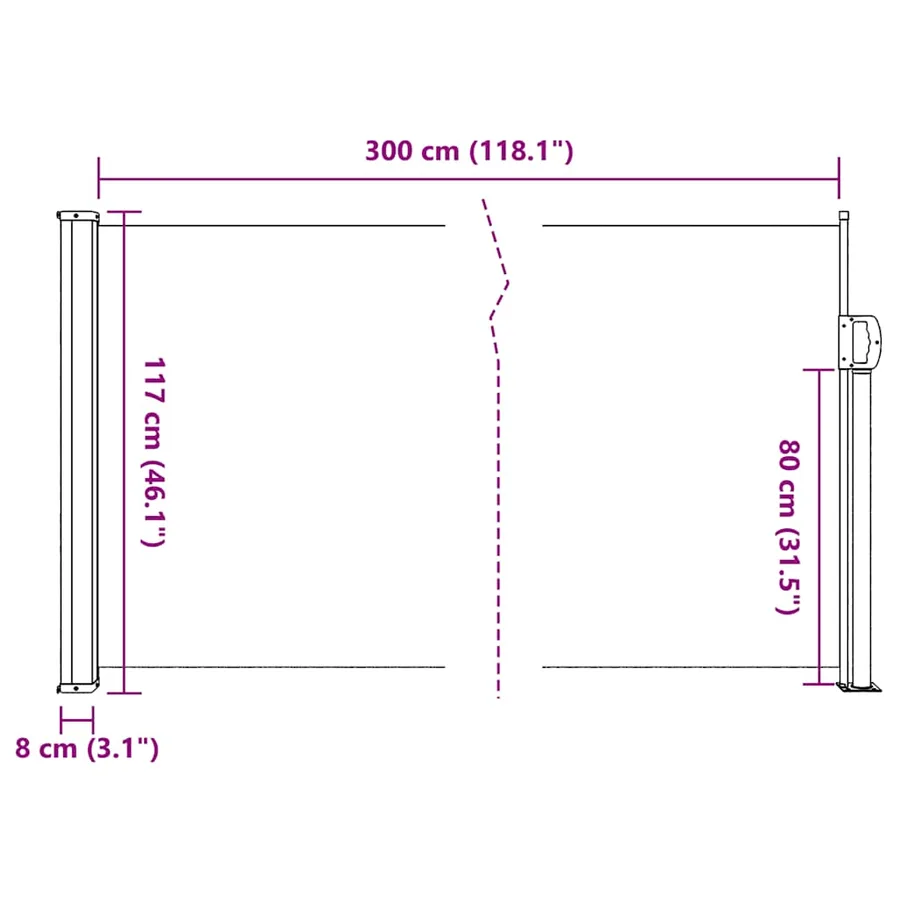 Store latéral rétractable Anthracite 117 x 300 cm - 11