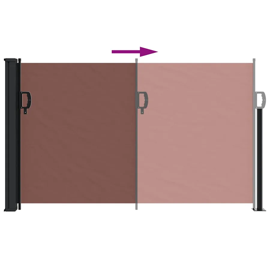 Auvent latéral rétractable marron 120x500 cm - 5