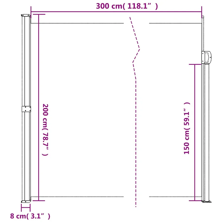 Store latéral rétractable Anthracite 200 x 300 cm - 11
