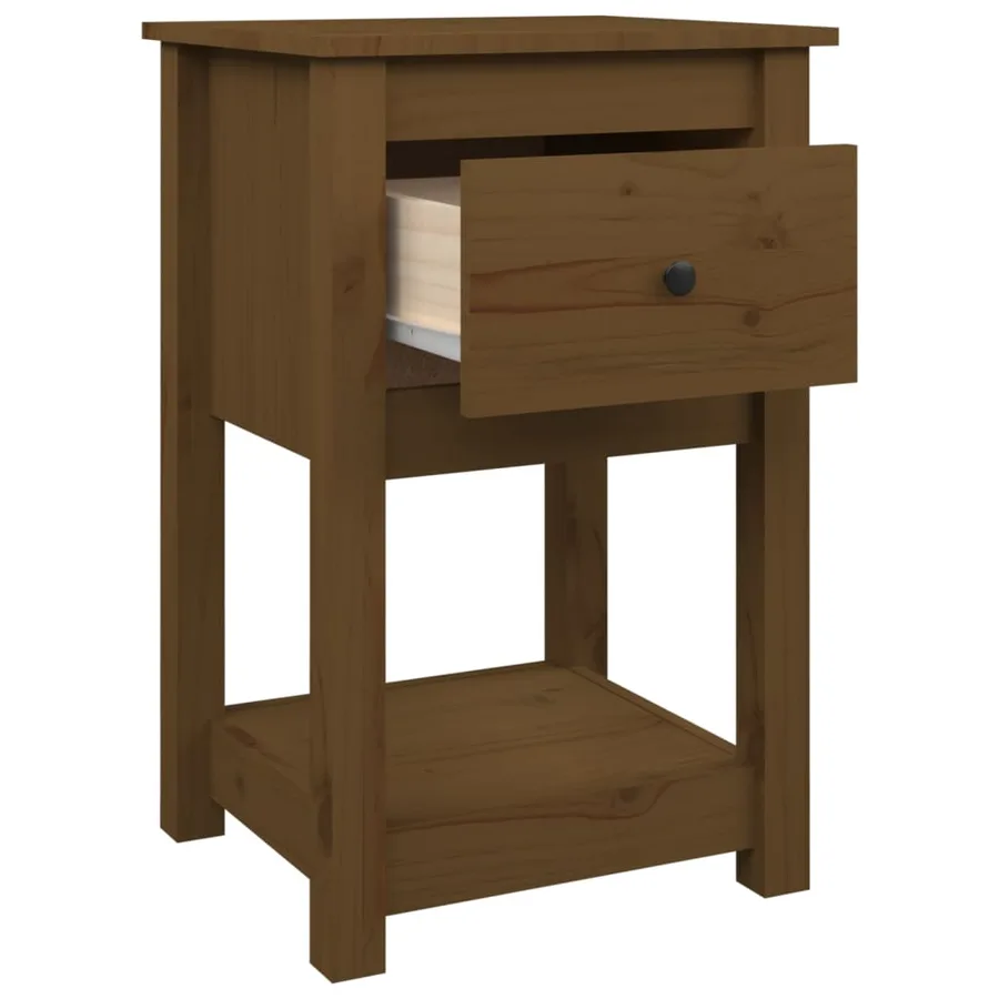 Tables de chevet 2 pcs Marron miel 40x35x61,5 cm Pin solide - 9