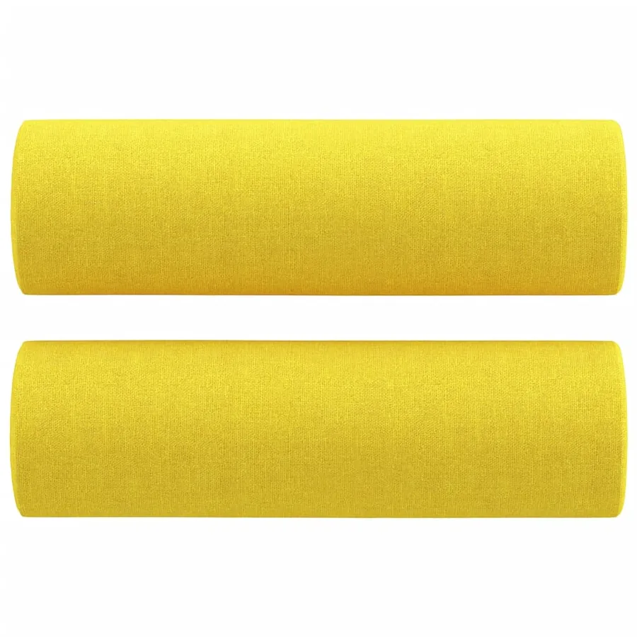 Canapé 3 places avec oreillers jaune clair 180 cm tissu - 5