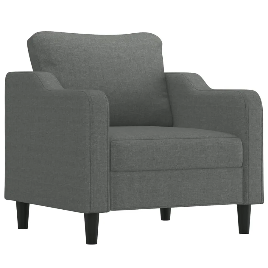 Ensemble de canapés 3 pcs coussins gris foncé tissu - 3