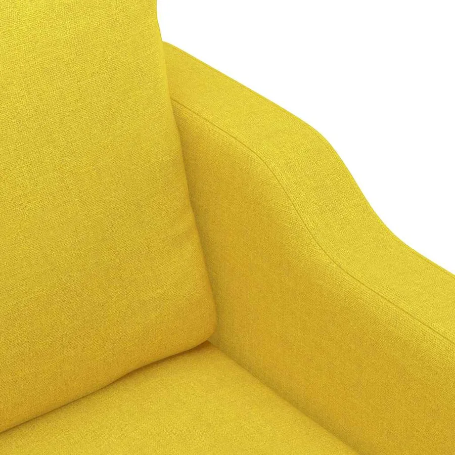 Ensemble de canapés 3 pcs avec coussins jaune clair tissu - 6
