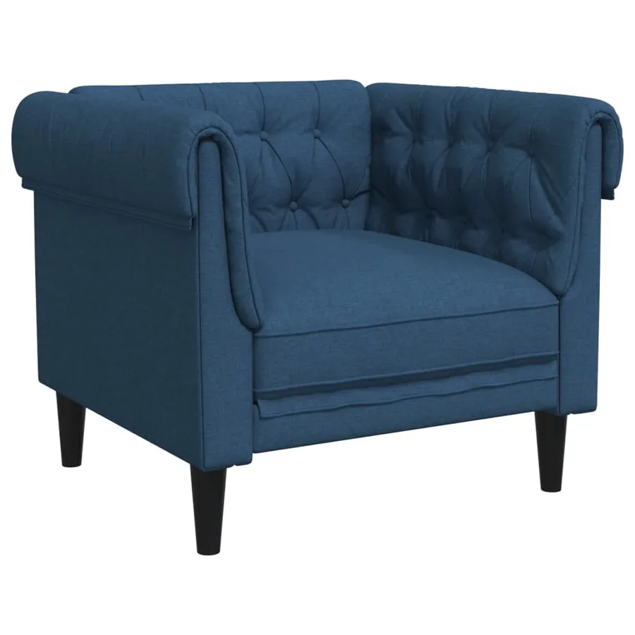 Ensemble de canapés 3 pcs bleu tissu - 4