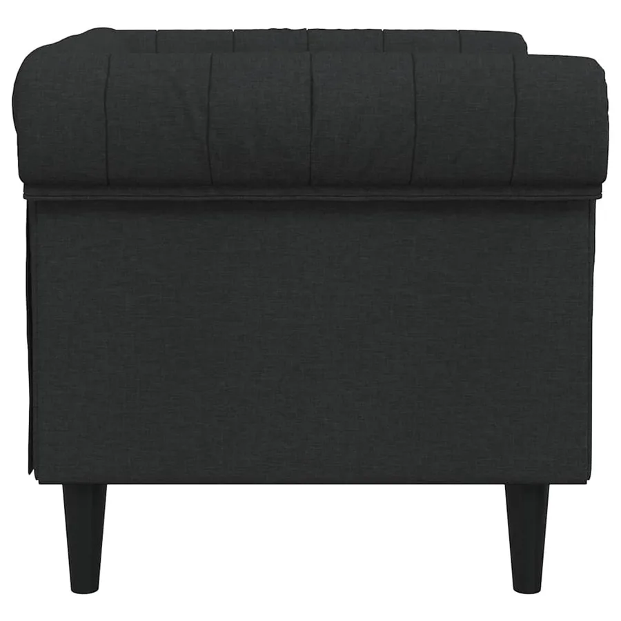 Fauteuil Chesterfield noir tissu - 5