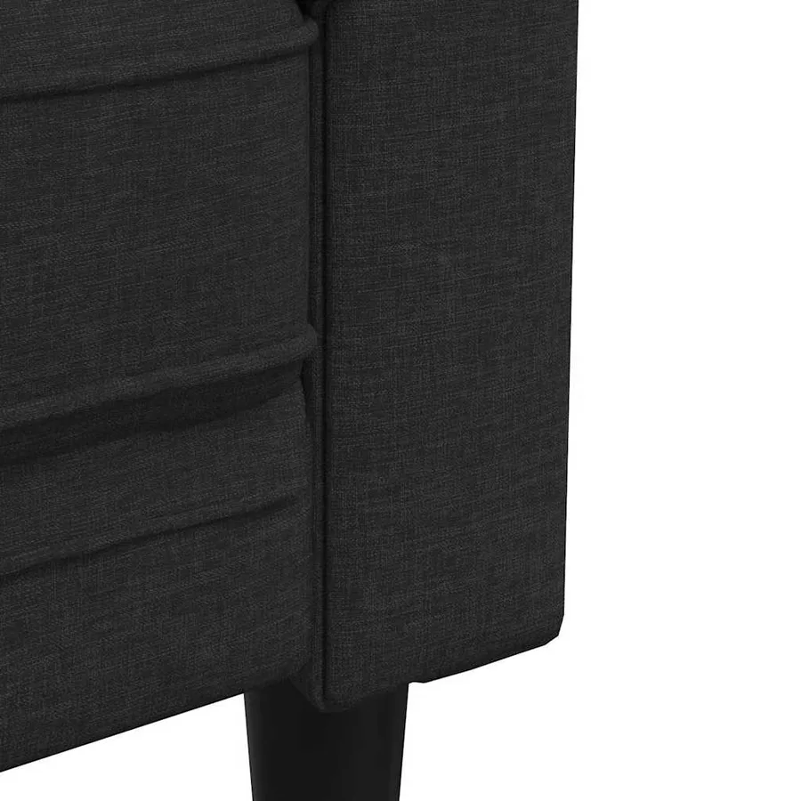 Fauteuil Chesterfield noir tissu - 7