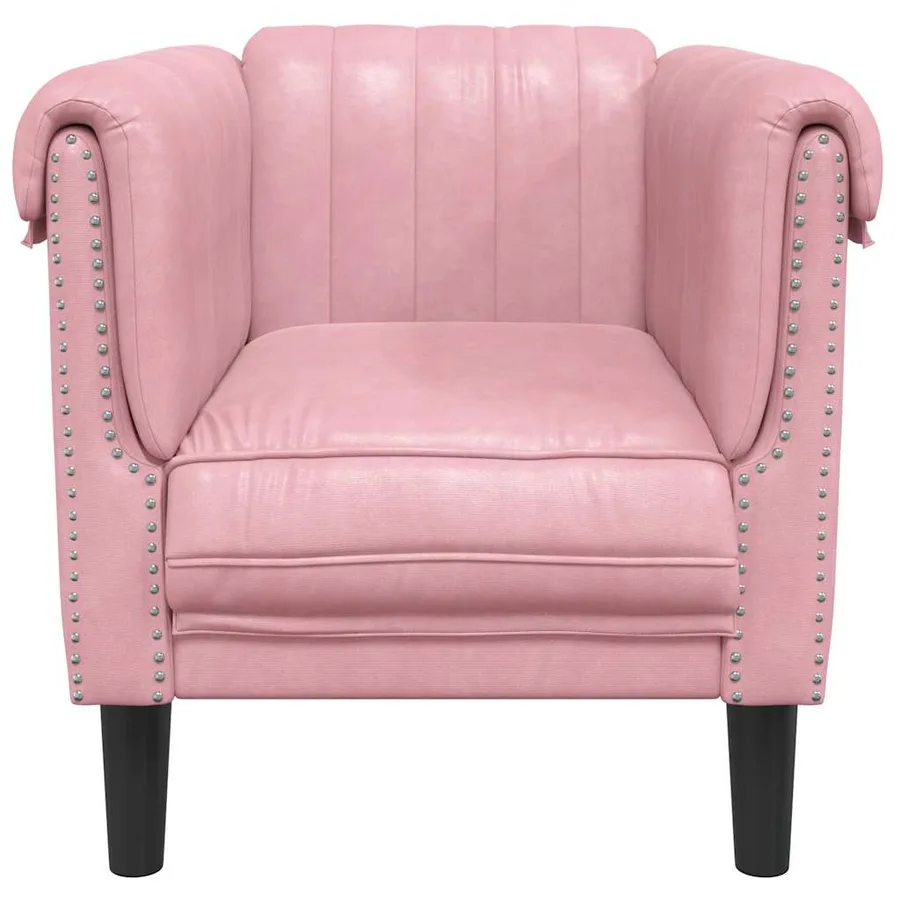 Fauteuil rose velours - 4