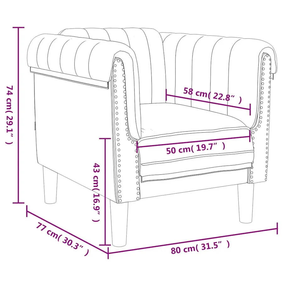 Fauteuil rose velours - 9