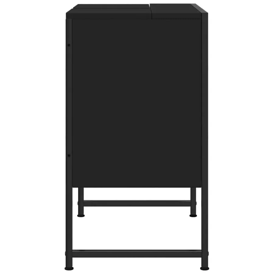 Armoire lavabo de salle de bain noir 60x33x60 cm - 6