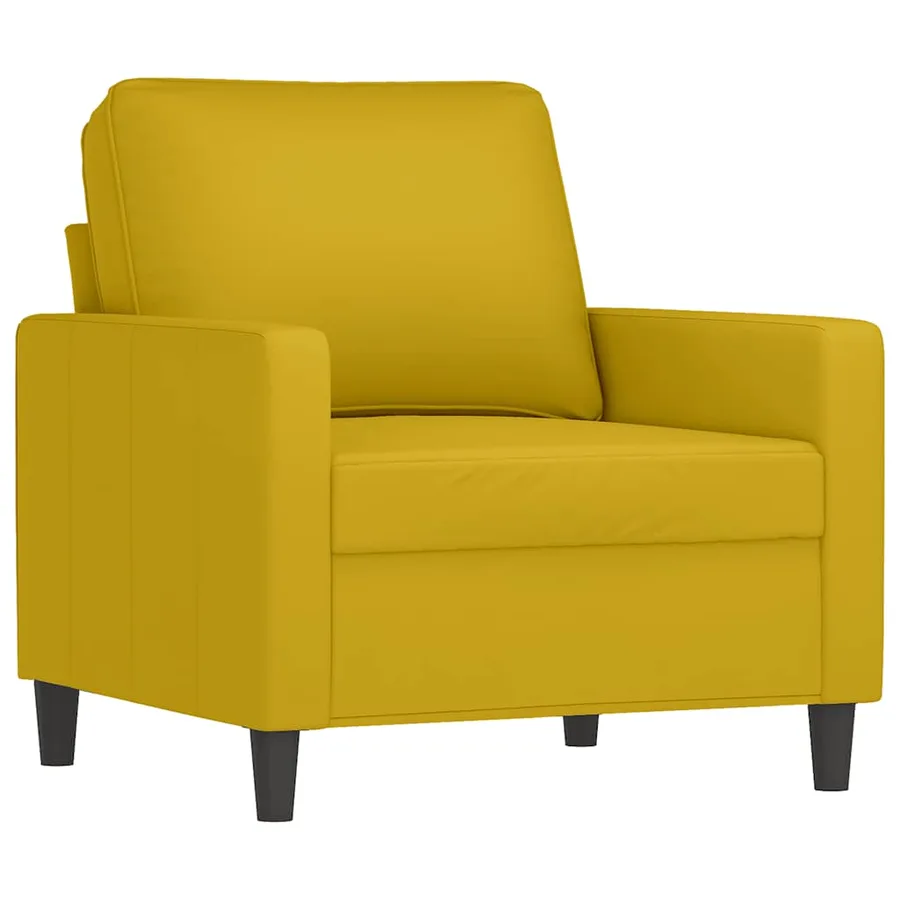 Ensemble de canapés 4 pcs jaune velours - 3