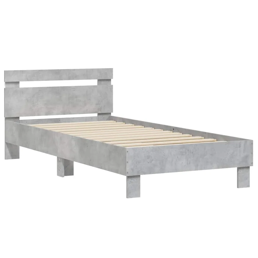 Cadre de lit sans matelas avec lumières LED gris béton 90x190cm - 3