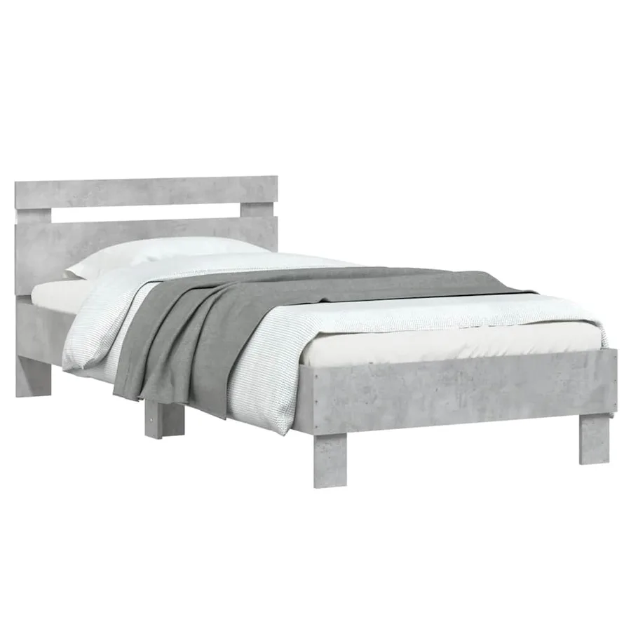 Cadre de lit sans matelas avec lumières LED gris béton 90x190cm - 6