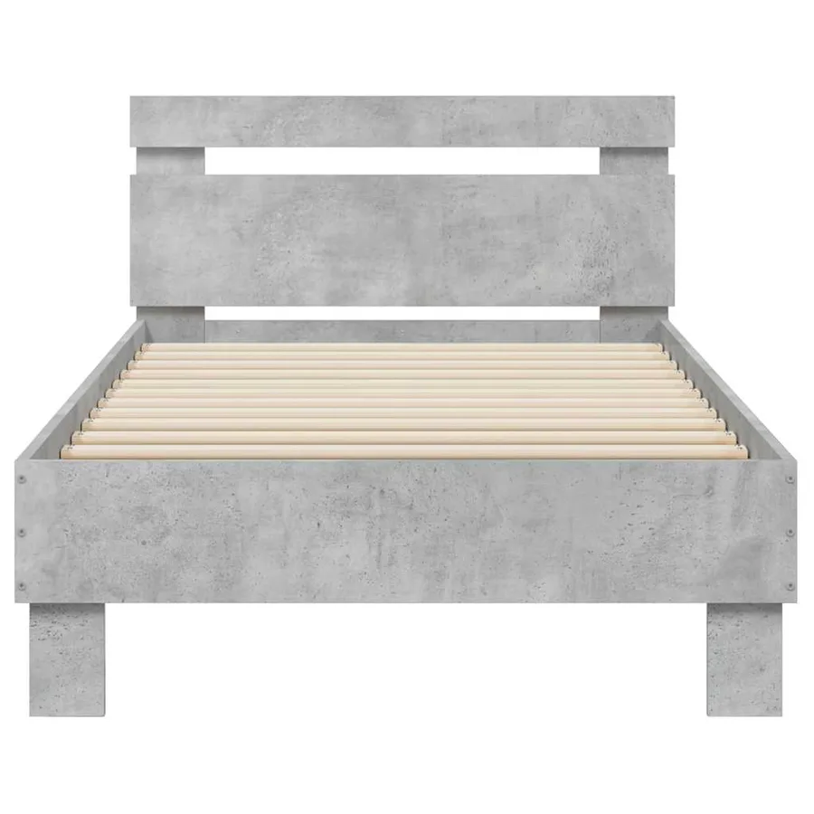 Cadre de lit sans matelas avec lumières LED gris béton 90x190cm - 7