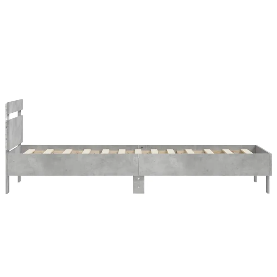 Cadre de lit sans matelas avec lumières LED gris béton 90x190cm - 8