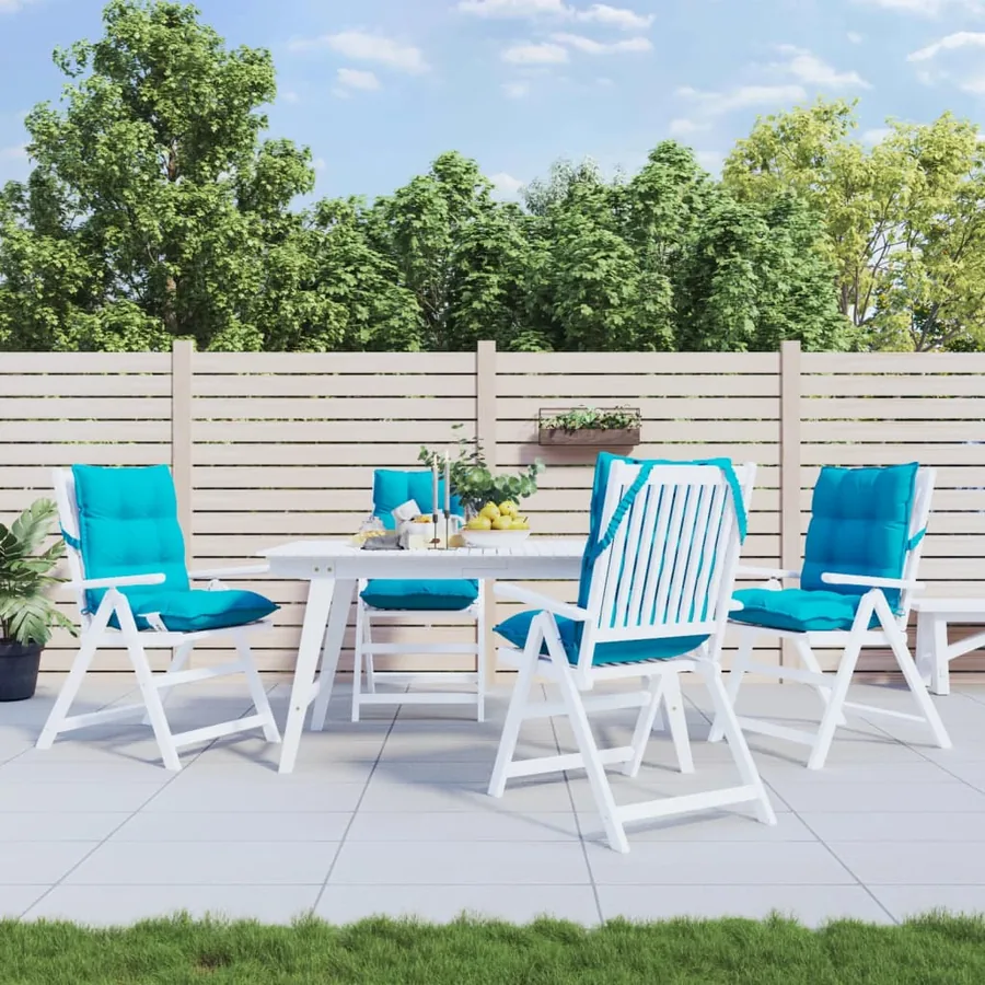 Coussins de chaise à dossier bas lot de 4 turquoise