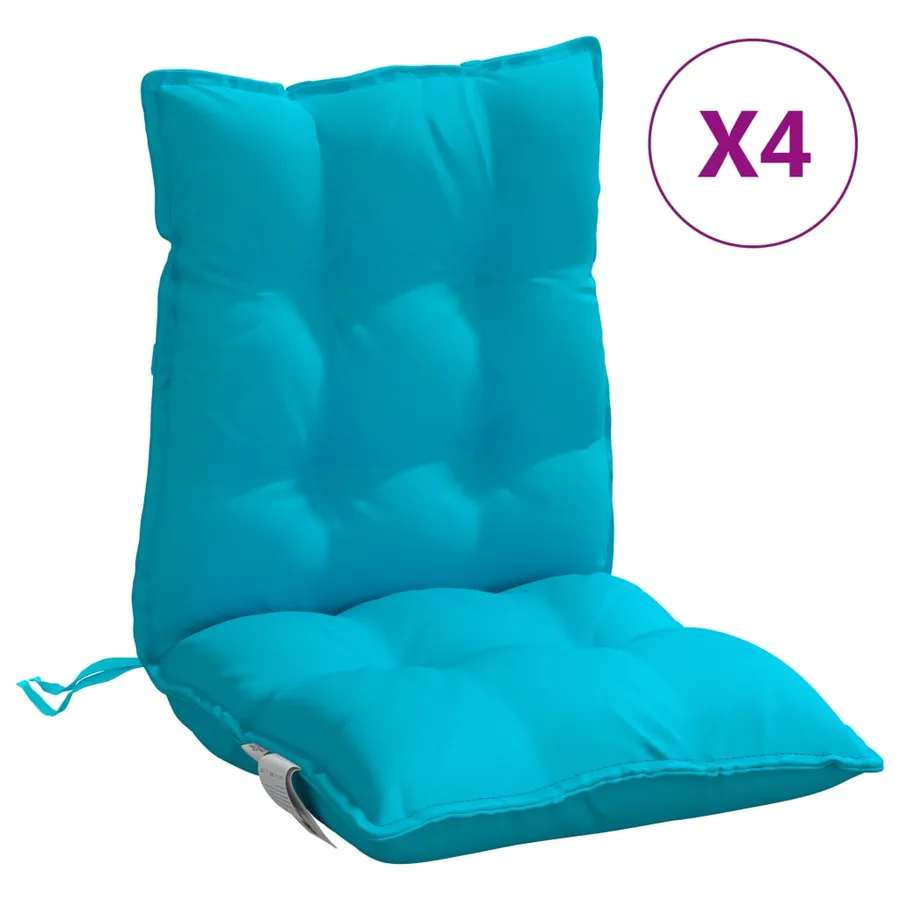 Coussins de chaise à dossier bas lot de 4 turquoise - 2
