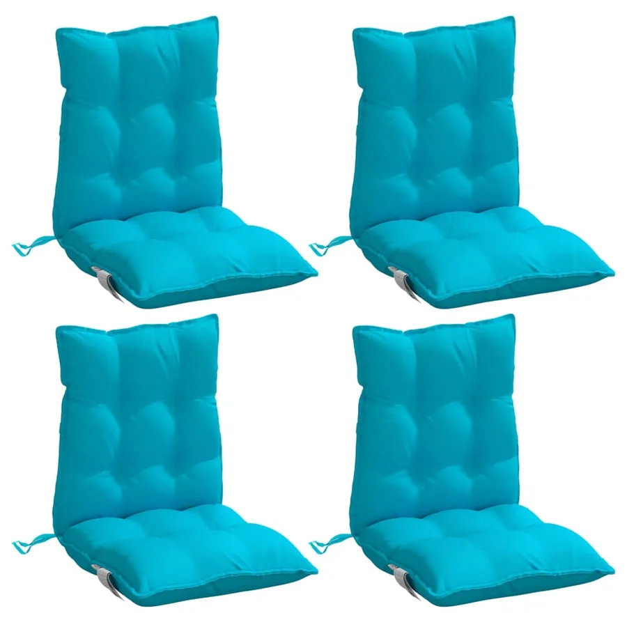 Coussins de chaise à dossier bas lot de 4 turquoise - 3