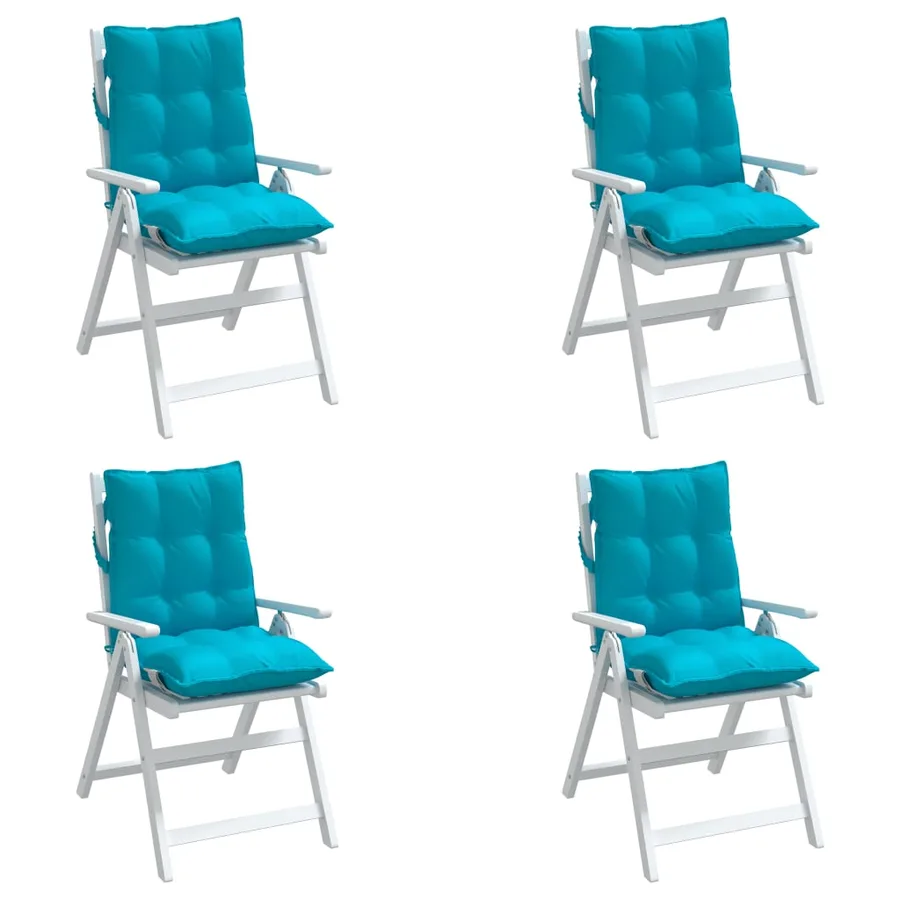 Coussins de chaise à dossier bas lot de 4 turquoise - 4